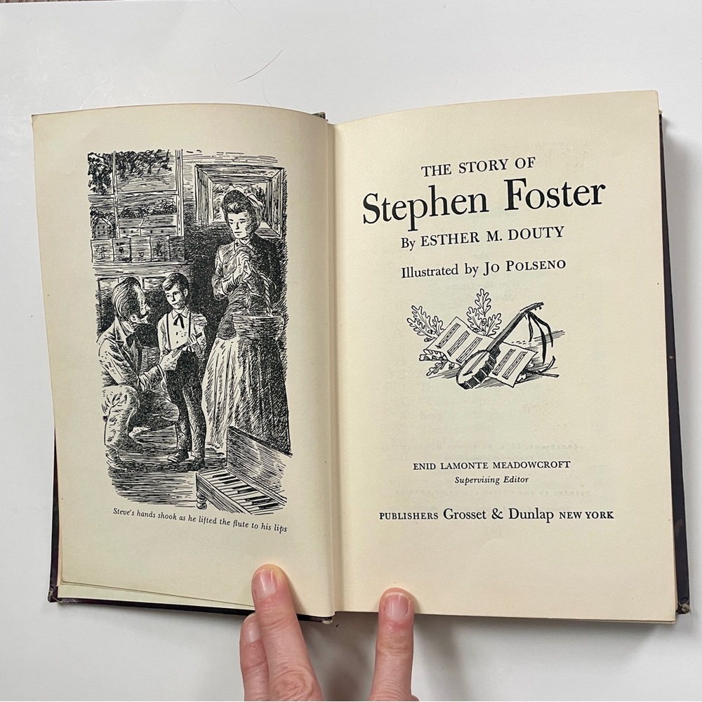 Vintage Library Copy The Story of Stephen Foster Book 1954 American Composer - Picture 2 of 9